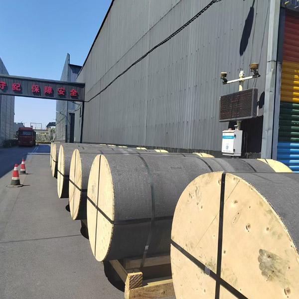 A graphite electrode with large diameter.