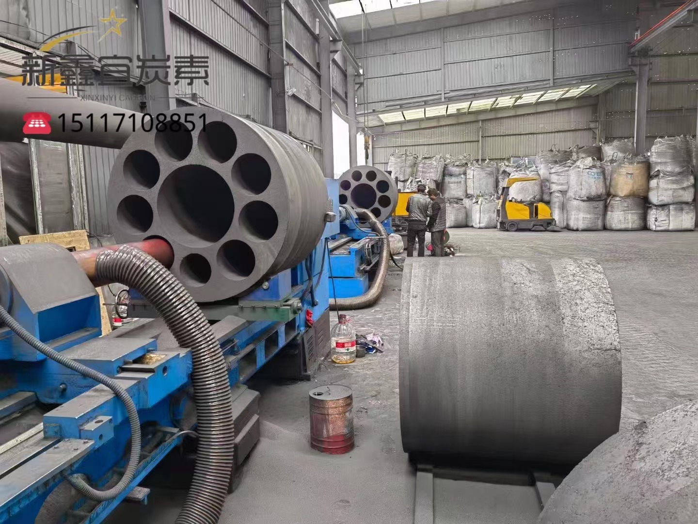 A graphite electrode with large diameter.