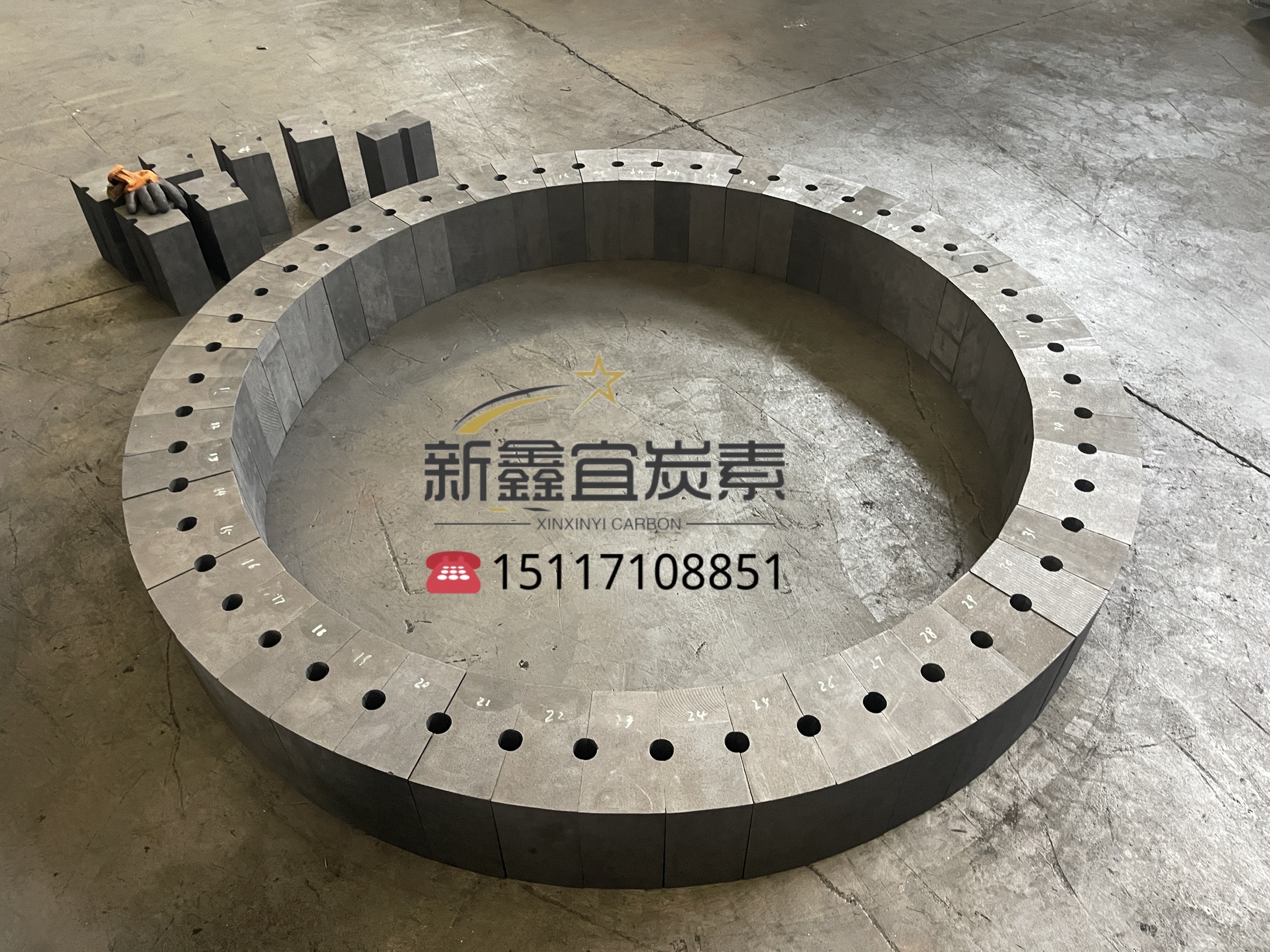 A graphite electrode with large diameter.